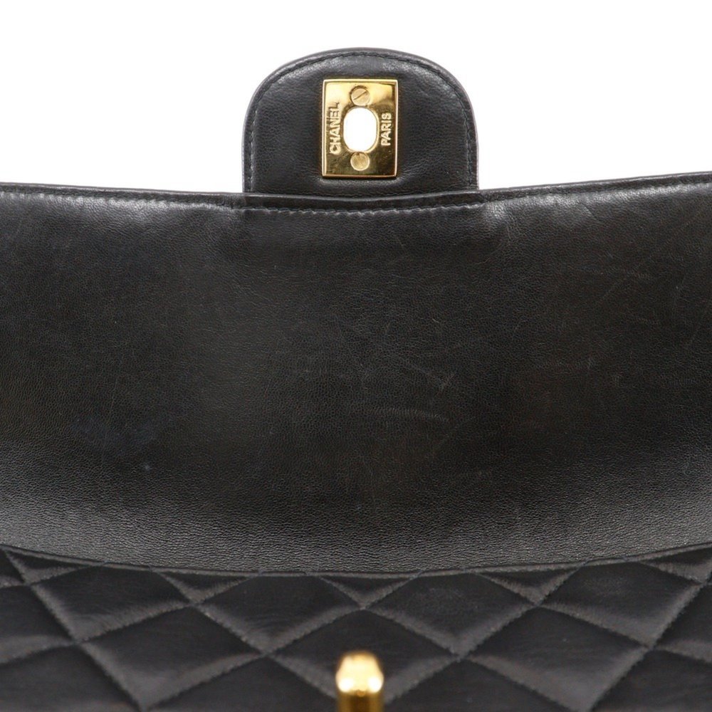 CHANEL Double-Face Handbag, Matelasse Lambskin, Black, Turnlock, Women's, - Picture 10 of 10